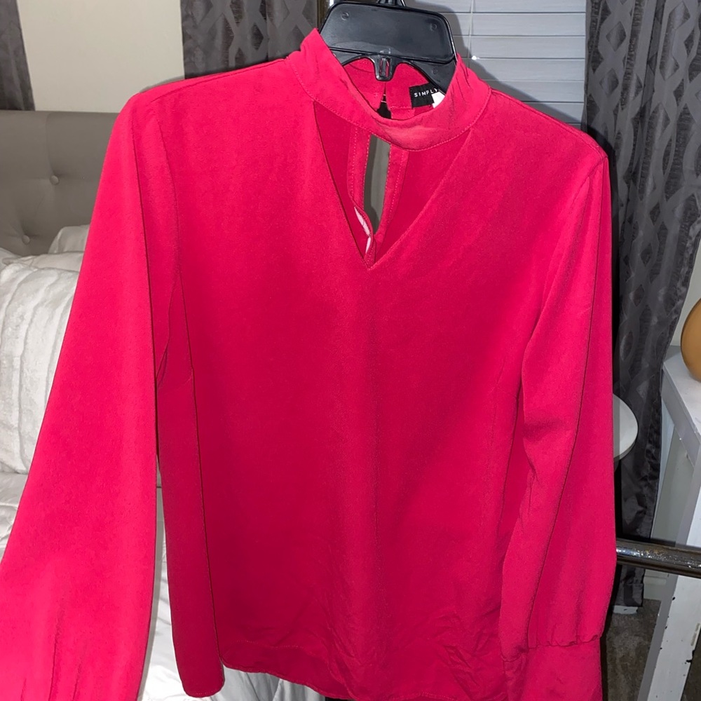 Pink long sleeve blouse